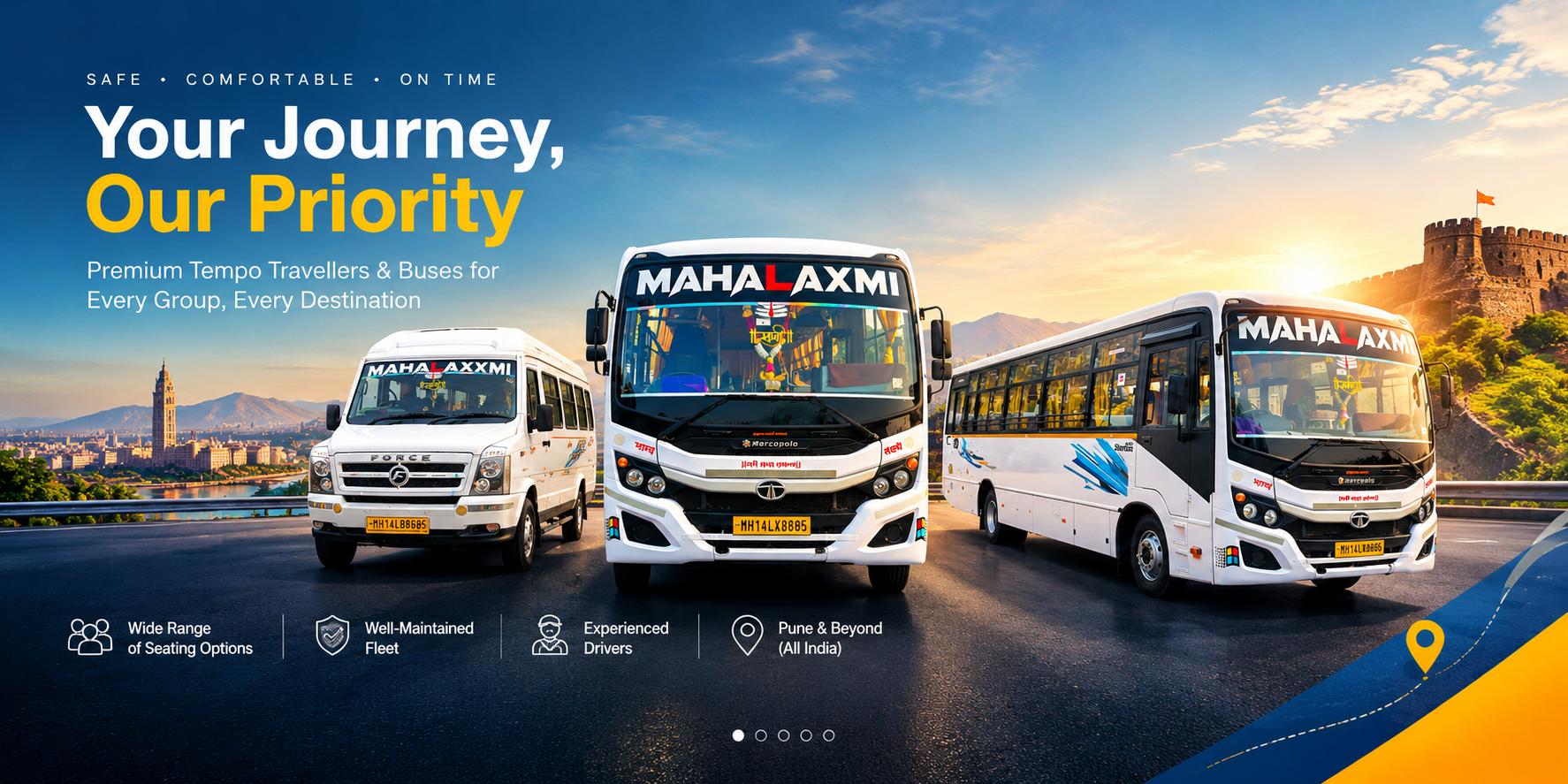 Tempo traveller on the Pune to Mahabaleshwar ghat road